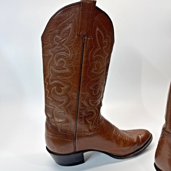 Panhandle Slim Western Boots Mens 8.5 D Brown Leather Cowboy Pull On - Picture 9 of 16